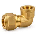Codo de latón de 90 grados con extremo de compresión PEALPE y salida roscada hembra NPT