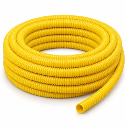 Conduflex amarillo corrugado para protección de tubería PEALPE en instalaciones de gas