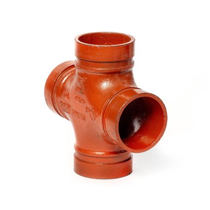 Cruz ranurada roja UL/FM para redes contra incendio de 2″ a 12″