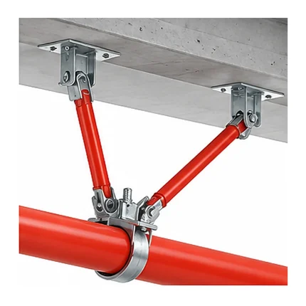 Soporte antisísmico lateral galvanizado para estabilización de tuberías contra incendio | HIDRALCO Colombia