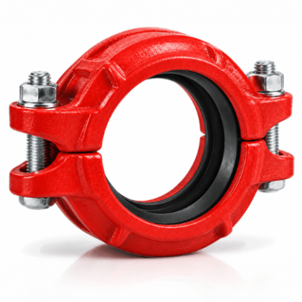 Acople flexible ranurado rojo para redes contra incendio de 1″ a 12″